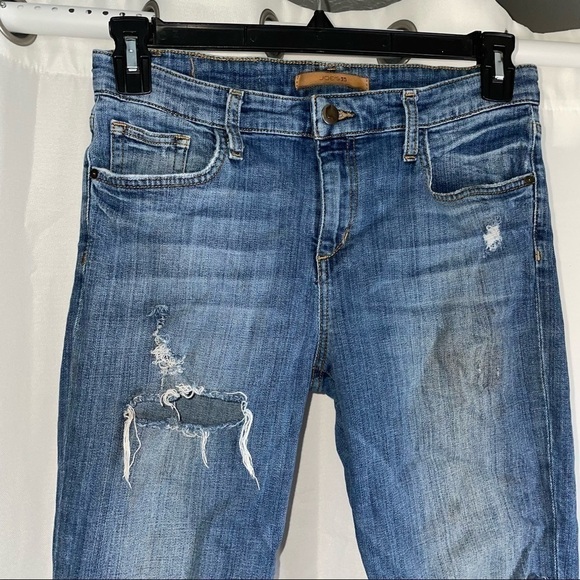 Joe's Jeans Easy Mazy High Water Mid Rise Straight Leg Distressed Ankle Pants - Picture 6 of 14